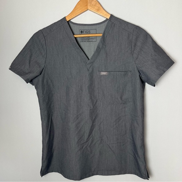 Figs Catarina One Pocket Scrub Top Medical Work Wear Size Small Graphite Gray - Picture 4 of 11